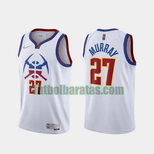 camiseta 2021 jamal murray 27 denver nuggets blanco hombre