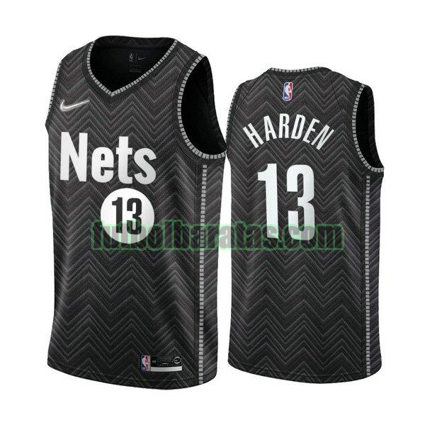 camiseta 2021 james harden 13 brooklyn nets negro hombre