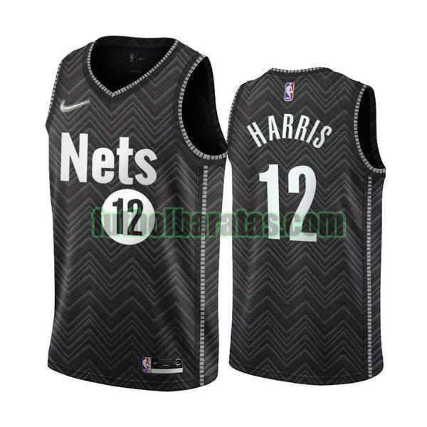 camiseta 2021 joe harris 12 brooklyn nets negro hombre