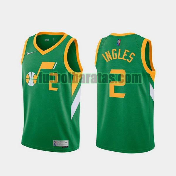 camiseta 2021 joe ingles 2 utah jazz verde hombre