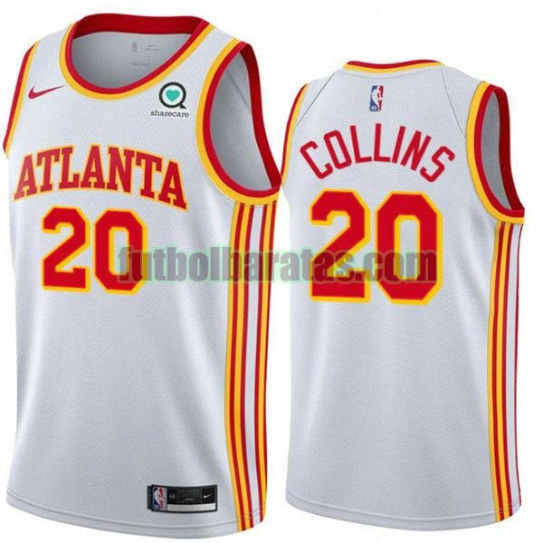 camiseta 2021 john collins 22 atlanta hawks bianca hombre