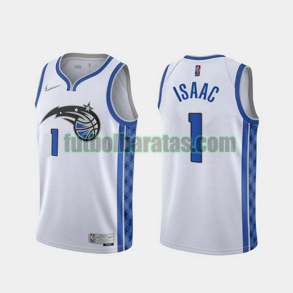 camiseta 2021 jonathan isaac 1 orlando magic blanco hombre