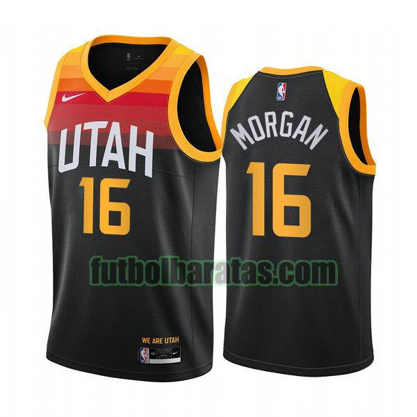 camiseta 2021 juwan morgan 16 utah jazz negro hombre