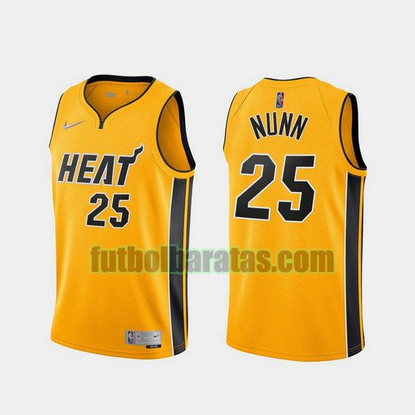 camiseta 2021 kendrick nunn 25 miami heat amarillo hombre