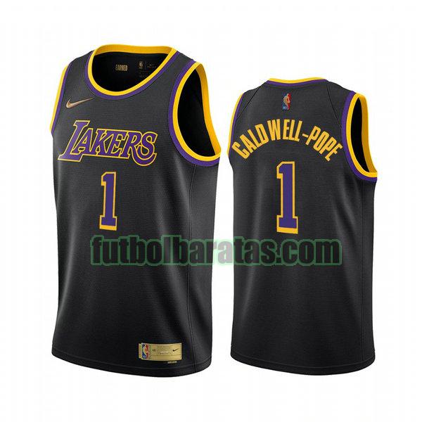 camiseta 2021 kentavious caldwell-pope 1 los angeles lakers negro hombre