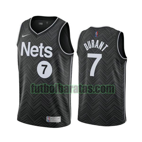 camiseta 2021 kevin durant 7 brooklyn nets negro hombre