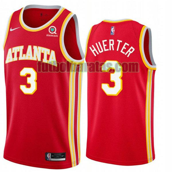 camiseta 2021 kevin huerter 3 atlanta hawks rojo hombre