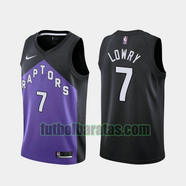 camiseta 2021 kyle lowry 7 toronto raptors negro violeta hombre