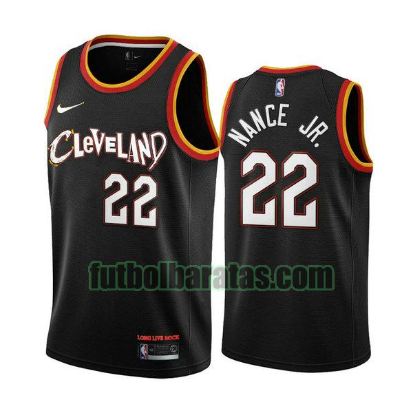 camiseta 2021 larry nance jr. 22 cleveland cavaliers negro hombre