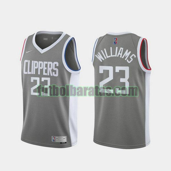 camiseta 2021 lou williams 23 los angeles clippers gris hombre