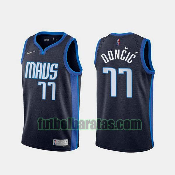 camiseta 2021 luka doncic 77 dallas mavericks azul hombre