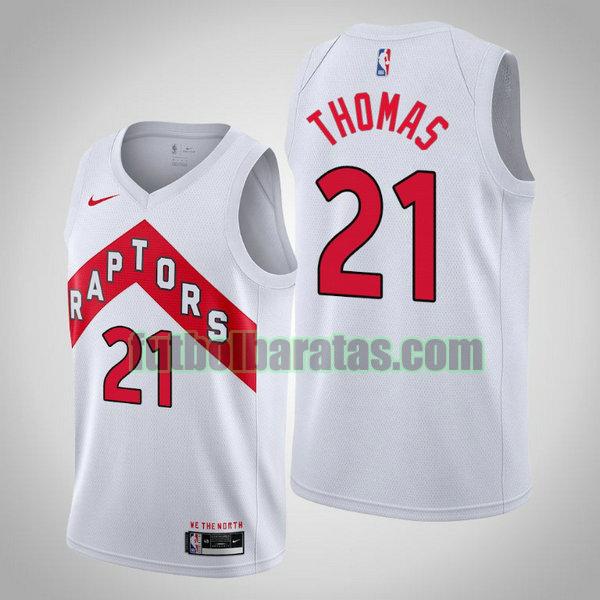 camiseta 2021 matt thomas 21 toronto raptors blanco hombre