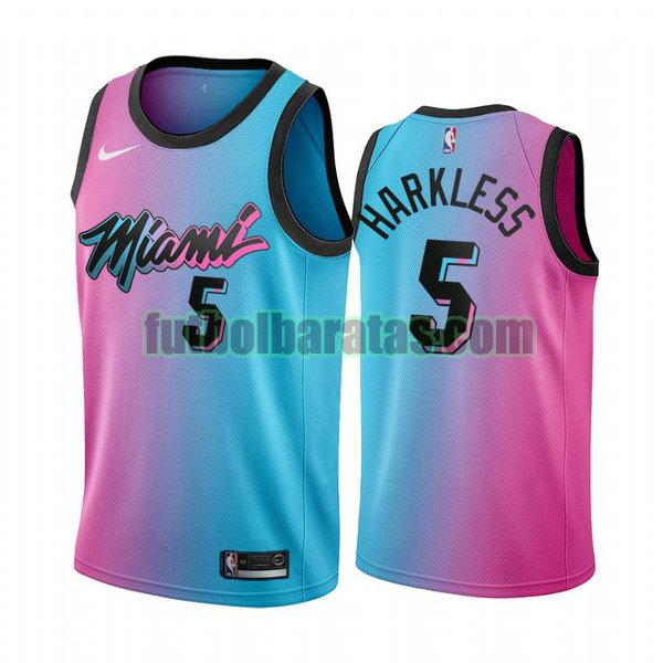 camiseta 2021 maurice harkless 5 miami heat rosa hombre