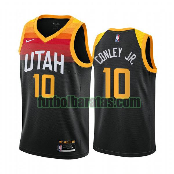 camiseta 2021 mike conley jr. 10 utah jazz negro hombre