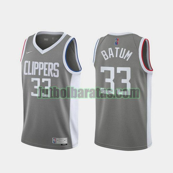 camiseta 2021 nicolas batum 33 los angeles clippers gris hombre