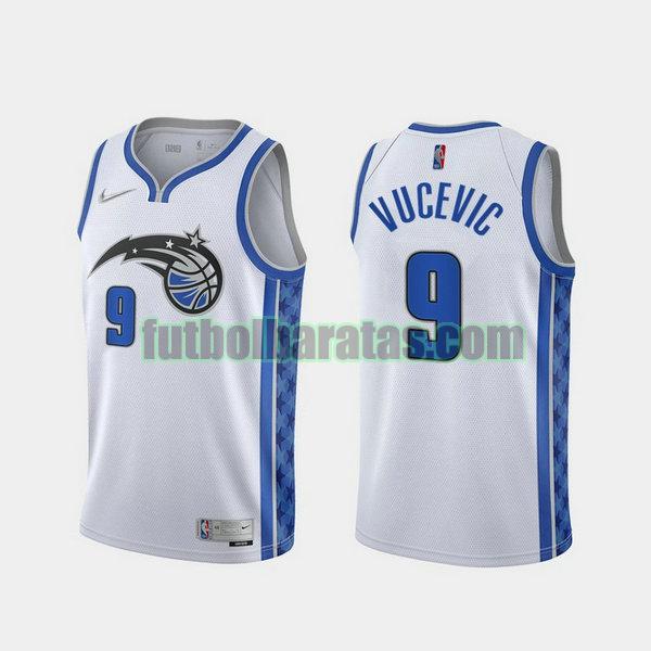 camiseta 2021 nikola vucevic 9 orlando magic blanco hombre