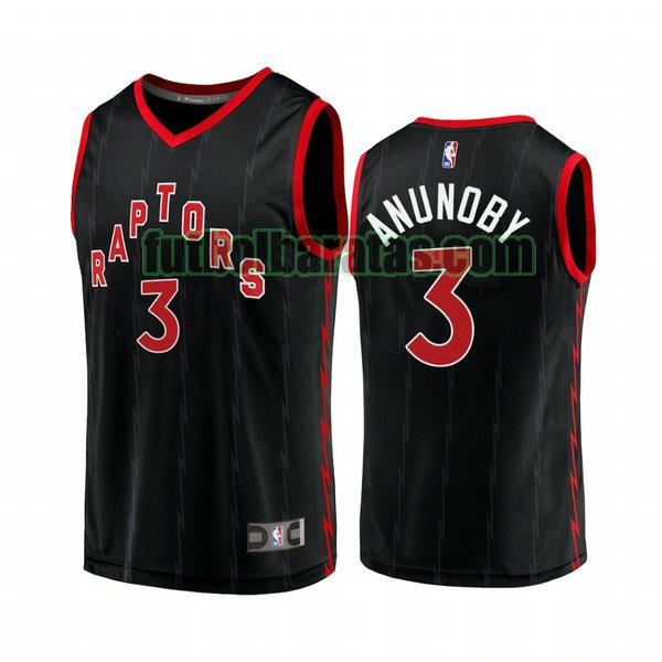 camiseta 2021 og anunoby 3 toronto raptors negro hombre