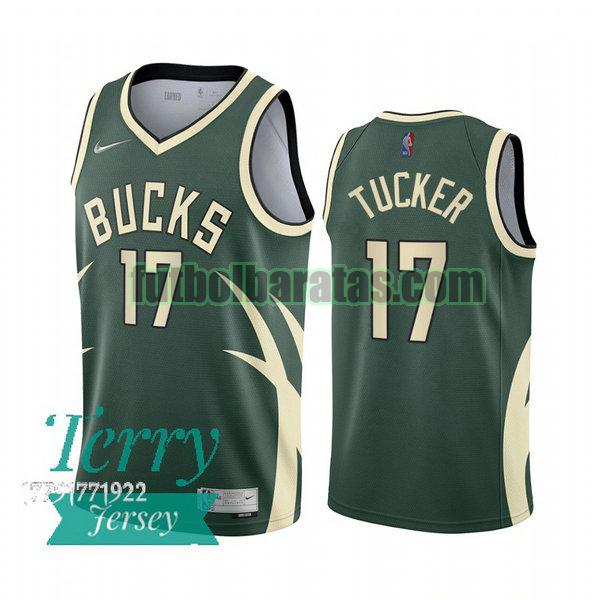 camiseta 2021 p.j.tucker 17 milwaukee bucks verde hombre