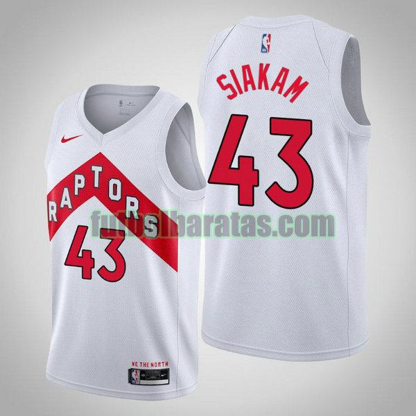 camiseta 2021 pascal siakam 43 toronto raptors blanco hombre