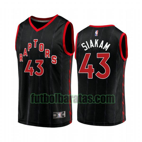 camiseta 2021 pascal siakam 43 toronto raptors negro hombre