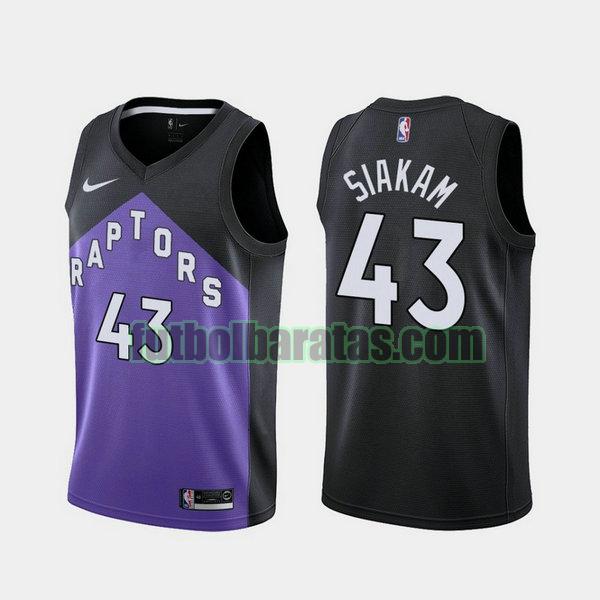 camiseta 2021 pascal siakam 43 toronto raptors negro violeta hombre