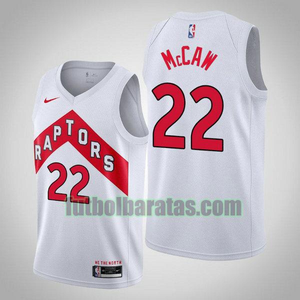 camiseta 2021 patrick mccaw 22 toronto raptors blanco hombre