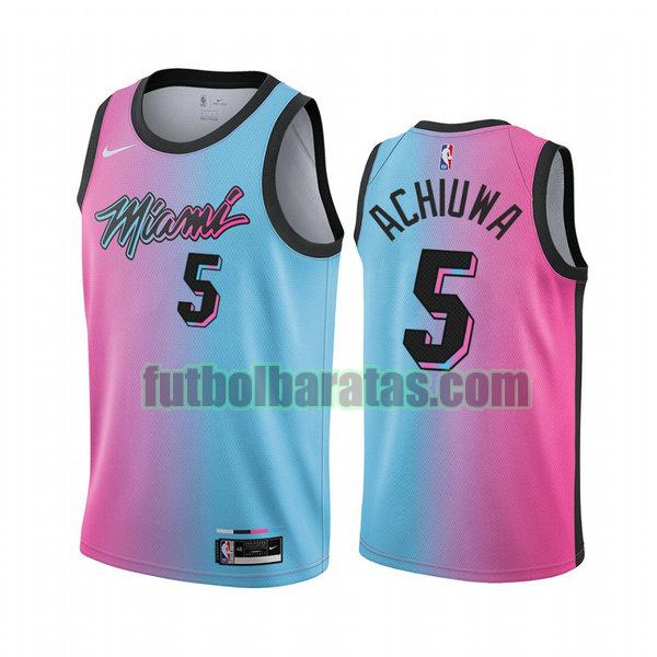 camiseta 2021 precious achiuwa 5 miami heat rosa hombre