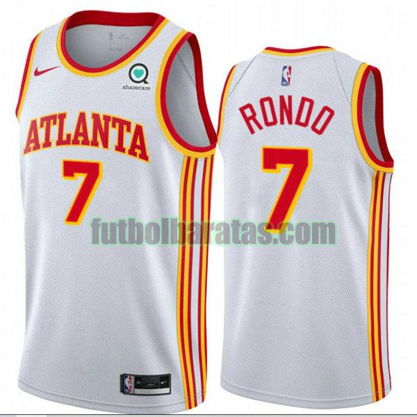 camiseta 2021 rajon rondo 7 atlanta hawks bianca hombre