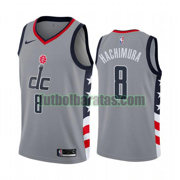 camiseta 2021 rui hachimura 8 washington wizards gris hombre