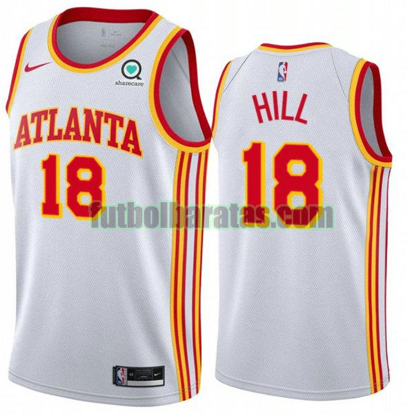 camiseta 2021 solomon hill 18 atlanta hawks bianca hombre