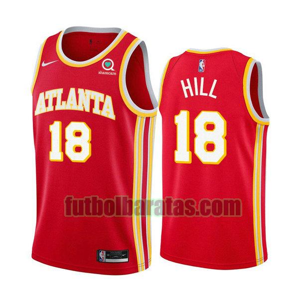 camiseta 2021 solomon hill 18 atlanta hawks rojo hombre