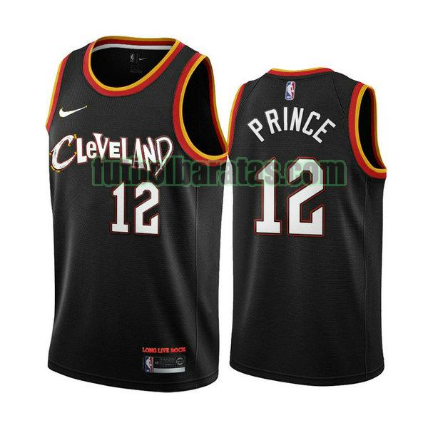 camiseta 2021 taurean prince 12 cleveland cavaliers negro hombre