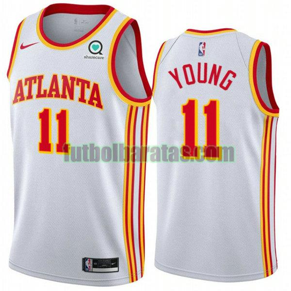 camiseta 2021 trae young 11 atlanta hawks bianca hombre