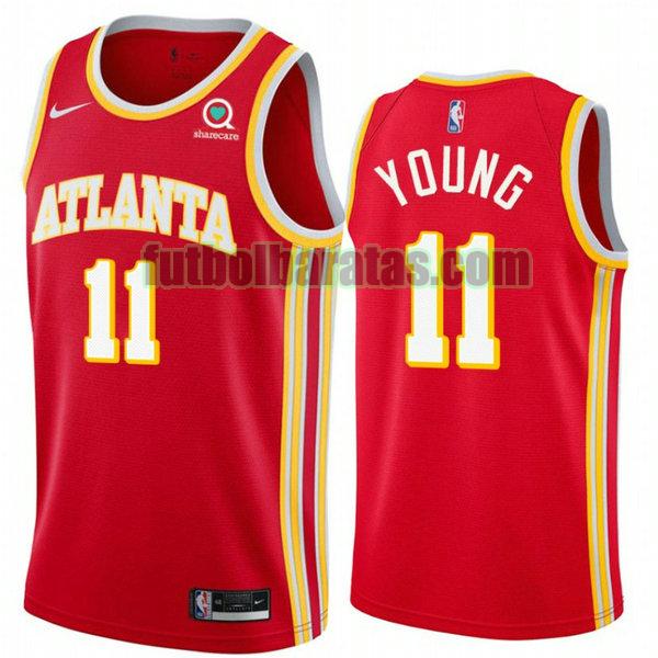 camiseta 2021 trae young 11 atlanta hawks rojo hombre