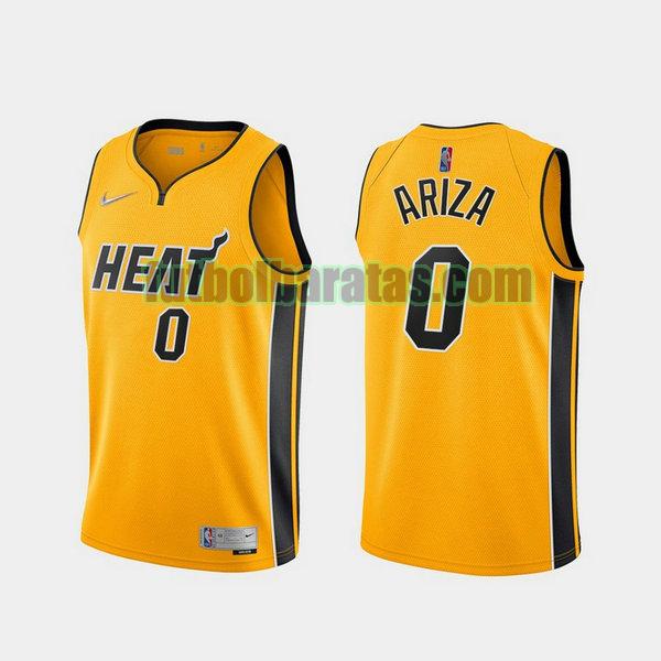 camiseta 2021 trevor ariza 0 miami heat amarillo hombre