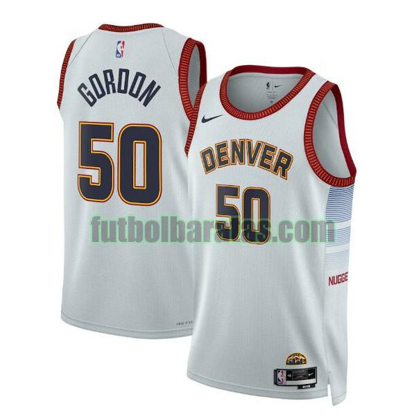 camiseta 2022-2023 aaron gordon 50 denver nuggets blanco hombre