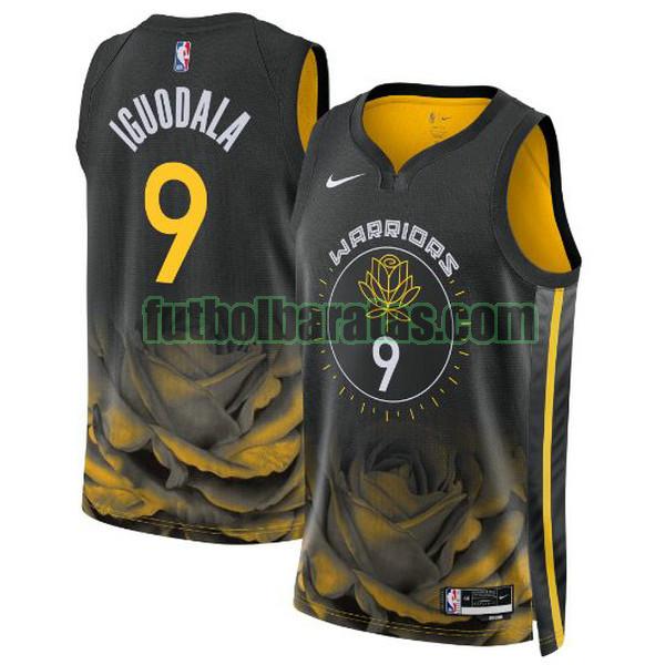 camiseta 2022-2023 andre iguodala 9 golden state warriors negro hombre