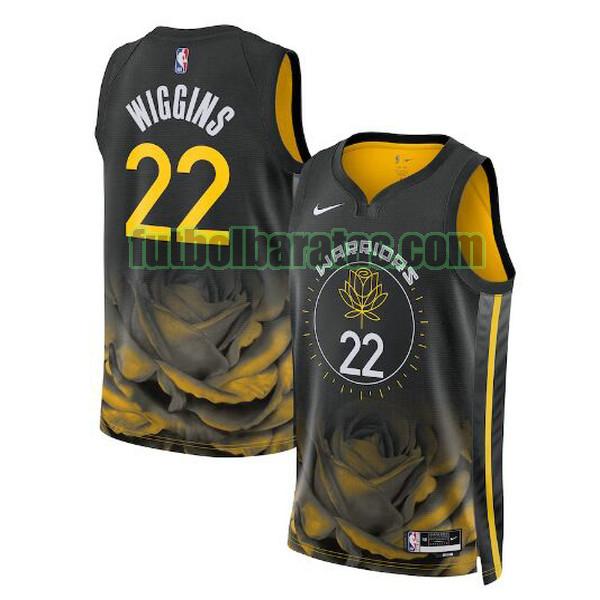 camiseta 2022-2023 andrew wiggins 22 golden state warriors negro hombre