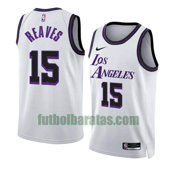 camiseta 2022-2023 austin reaves 15 los angeles lakers blanco hombre