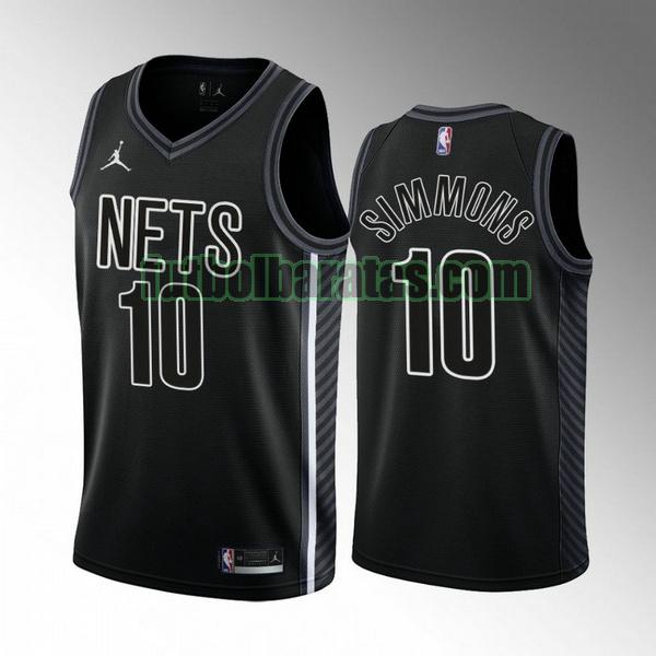 camiseta 2022-2023 ben simmons 10 brooklyn nets negro hombre