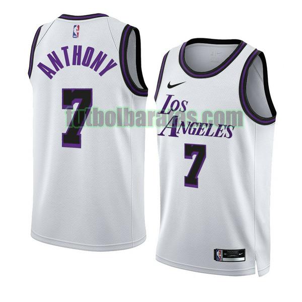 camiseta 2022-2023 carmelo anthony 7 los angeles lakers blanco hombre