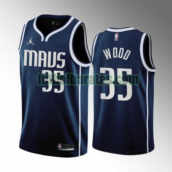 camiseta 2022-2023 christian wood 35 dallas mavericks azul hombre