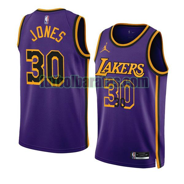 camiseta 2022-2023 damian jones 30 los angeles lakers púrpura hombre