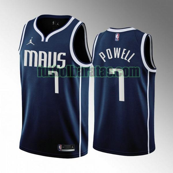 camiseta 2022-2023 dwight powell 7 dallas mavericks azul hombre