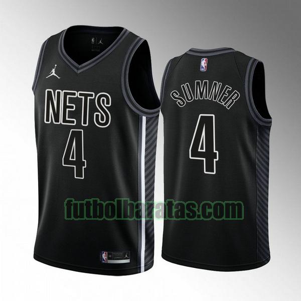 camiseta 2022-2023 edmond sumner 4 brooklyn nets negro hombre