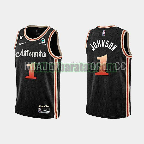 camiseta 2022-2023 jalen johnson 1 atlanta hawks negro hombre