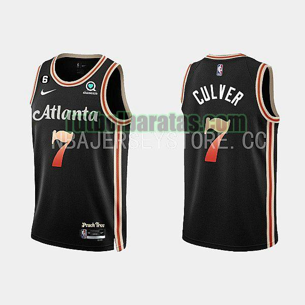 camiseta 2022-2023 jarrett culver 7 atlanta hawks negro hombre