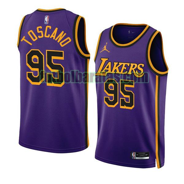 camiseta 2022-2023 juan toscano anderson 95 los angeles lakers púrpura hombre