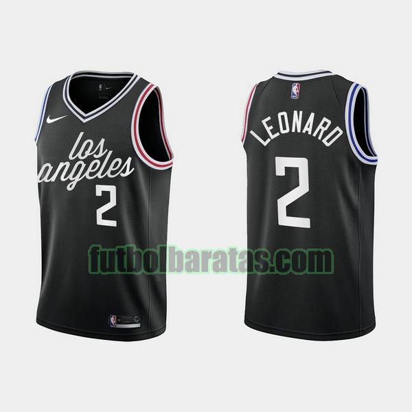 camiseta 2022-2023 kawhi leonard 2 los angeles clippers negro hombre