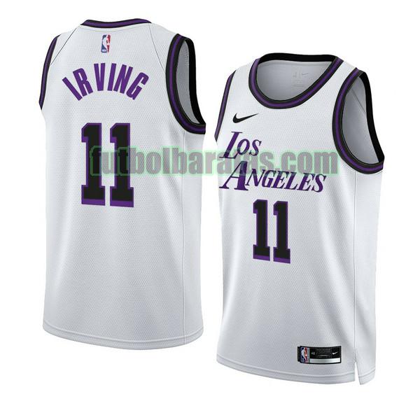 camiseta 2022-2023 kyrie irving 11 los angeles lakers blanco hombre